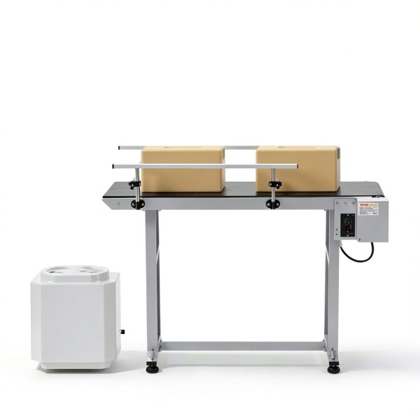 Belt Conveyor BestEquip 47-Inch PVC Transport with Double Guardrails-8