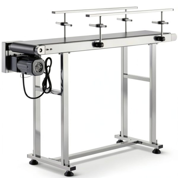 Belt Conveyor BestEquip 47-Inch PVC Transport with Double Guardrails-0