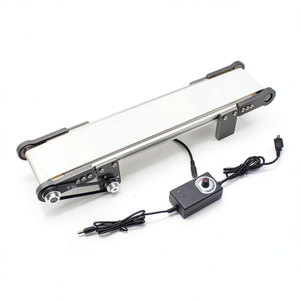 Mini Electric Desktop Conveyor Belt Jieotwice 0-116RPM White 10x50CM-6