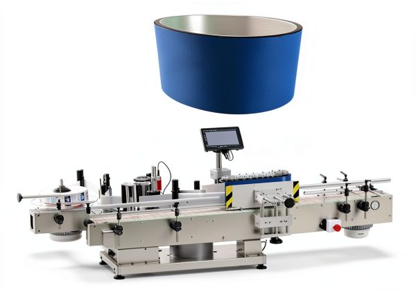 Blue Sponge Conveyor Belt 885mm by 150mm for Round Bottle Labeling-2