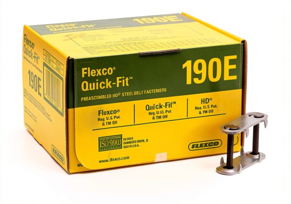 Flexco 190E Box Quick-Fit Bolt Solid Steel Plate Fastener for Belting-0