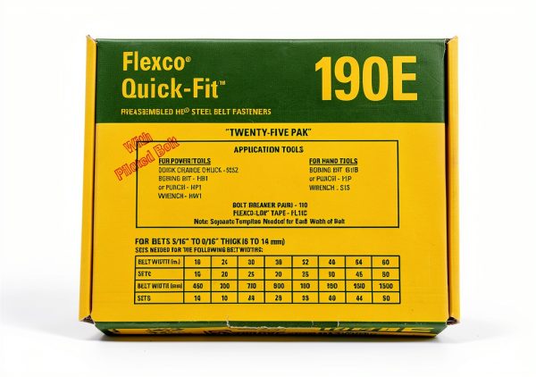 Flexco 190E Box Quick-Fit Bolt Solid Steel Plate Fastener for Belting-4